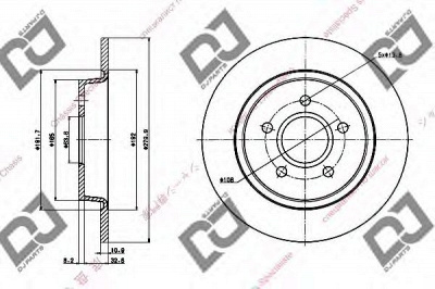 DJ PARTS bd1338 -  Тормозной диск